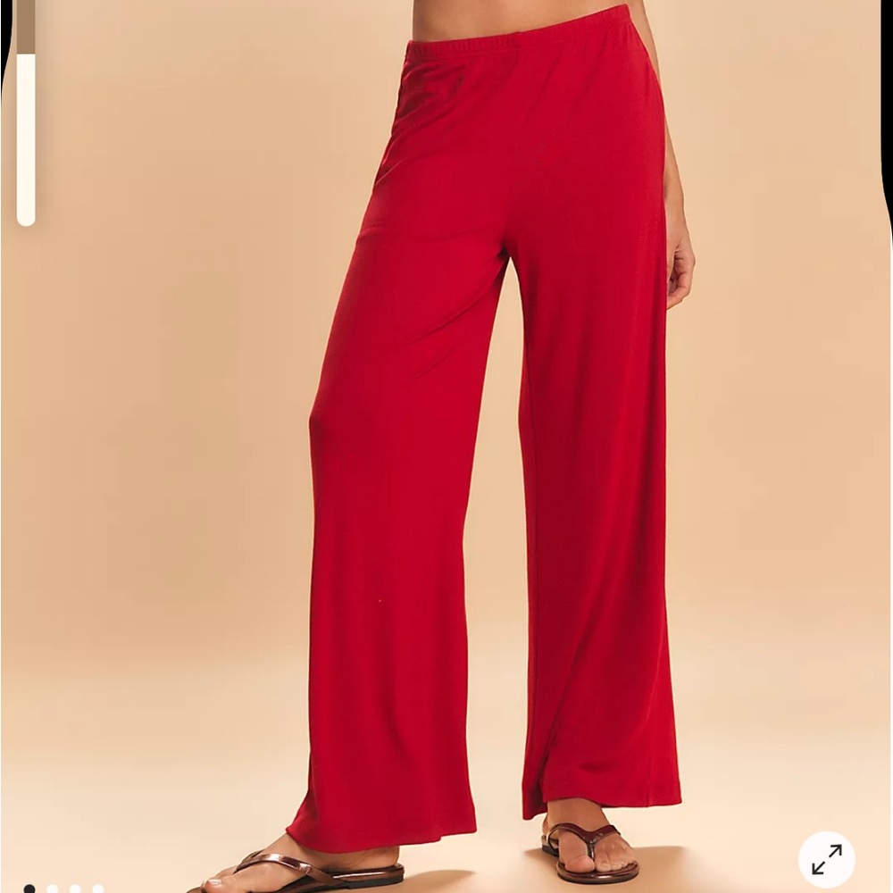 Women's Red Wide-Leg Pants set